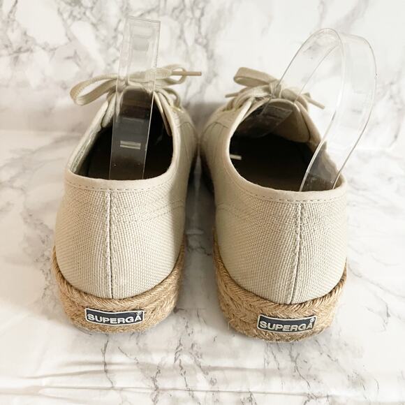 SUPERGA 2790 Rope Espadrille Platform Sneakers Beige Raw 10 - Picture 5 of 7